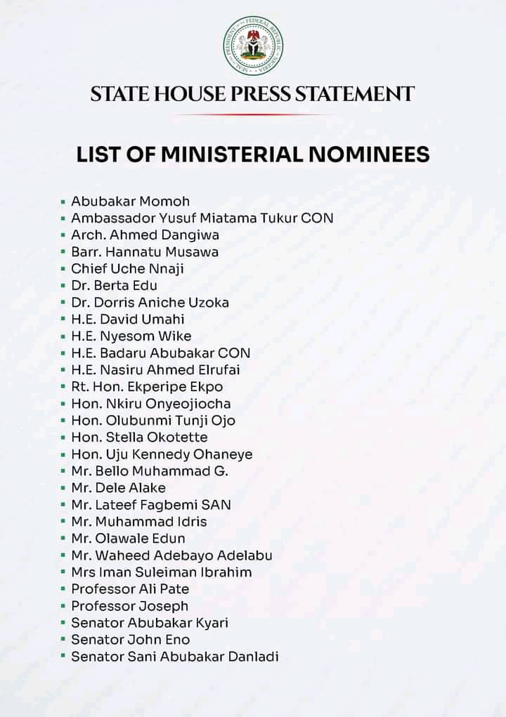 Ministerial Nominees