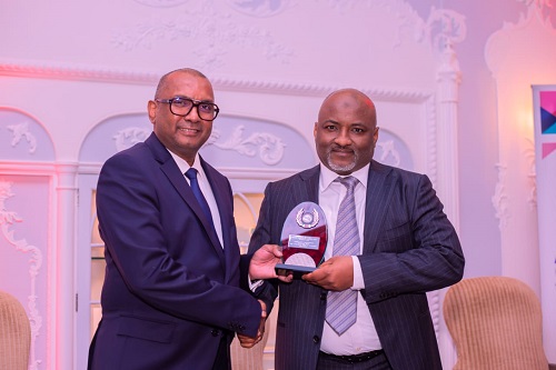 NPA bags Most Outstanding Agency of government in Africa.Dr. Ken Giami, chairman of African Leadership Organization, and Mr. Abdulkadir Gusua, NPA's Assistant GM Oversea's Liaison Office during the awards presentation at the Dorchester hotels, Mayfair, London